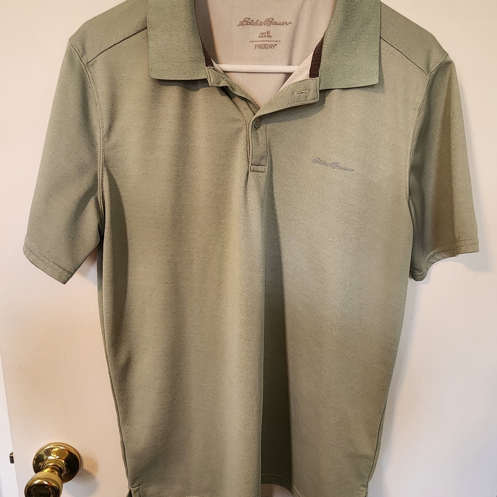 Eddie Bauer Light Olive Green Short-Sleeve Polo